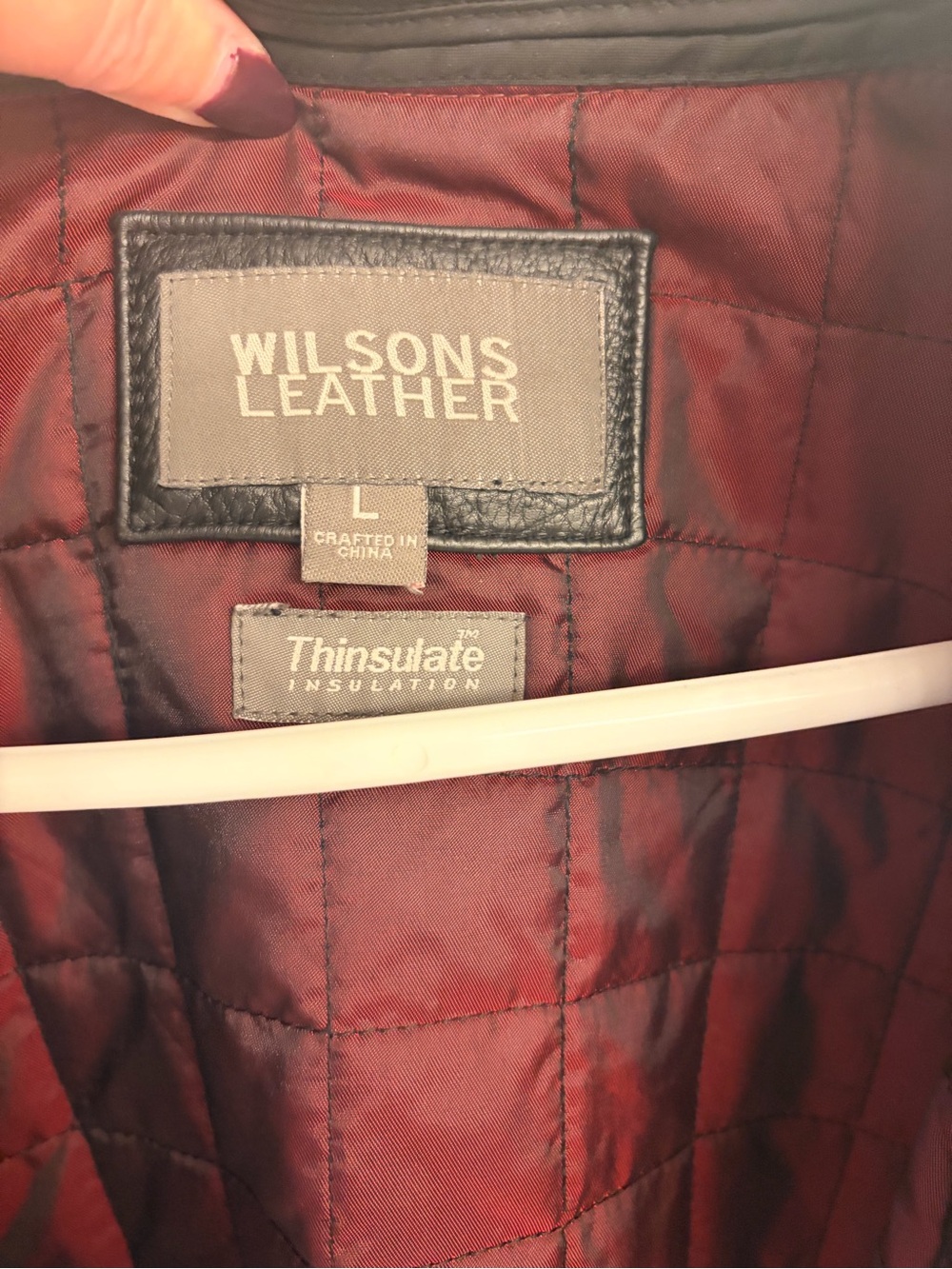 Wilsons Leather Women's Black Leather Coat with Red Quilted Lining - Picture 2 of 8